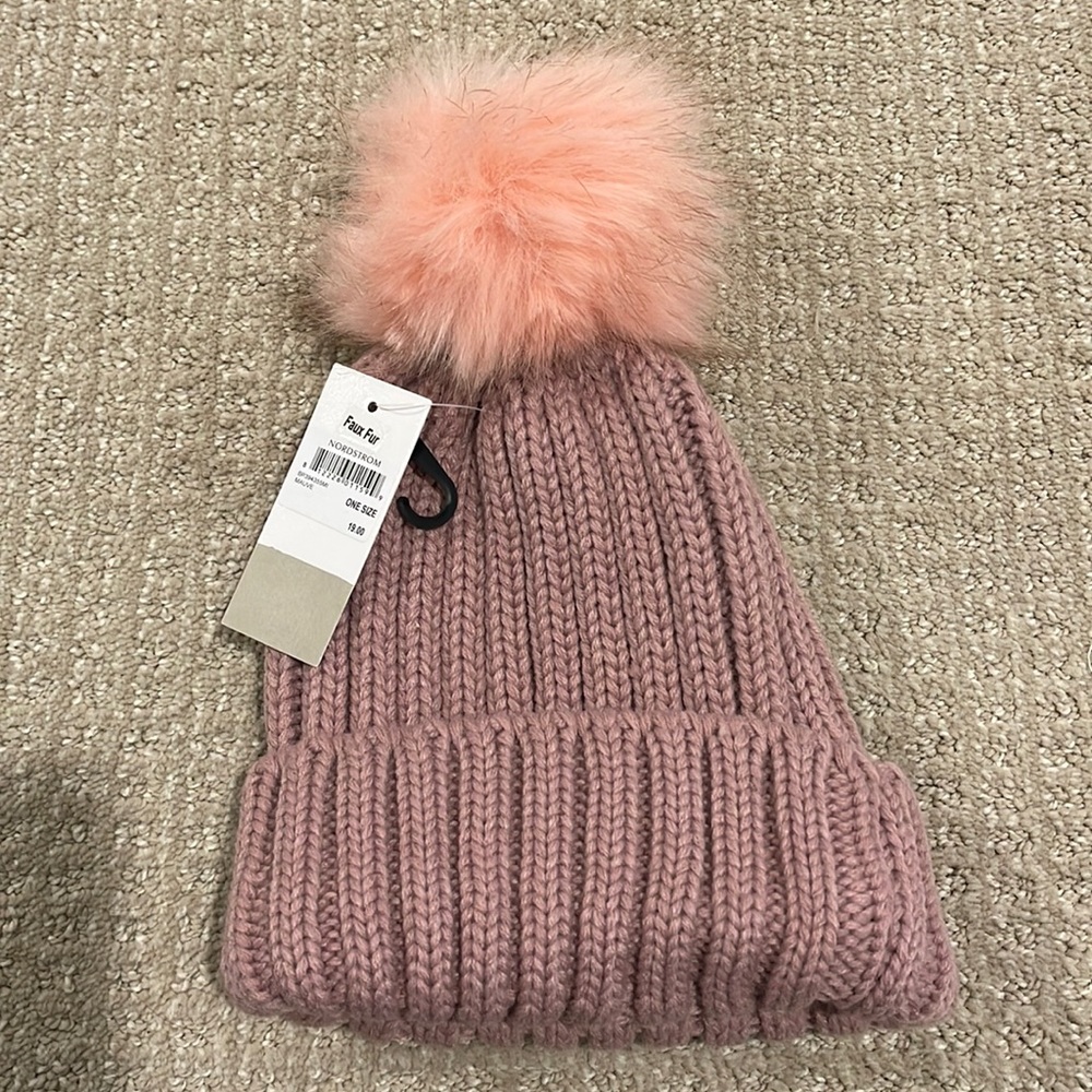 Faux fur pink Nordstrom hat